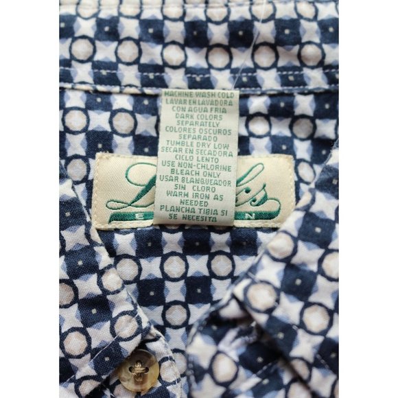 Vintage Links Large Dress Shirt Navy Blue Tan L Plaid Check Button Down Oxford M - Picture 10 of 11